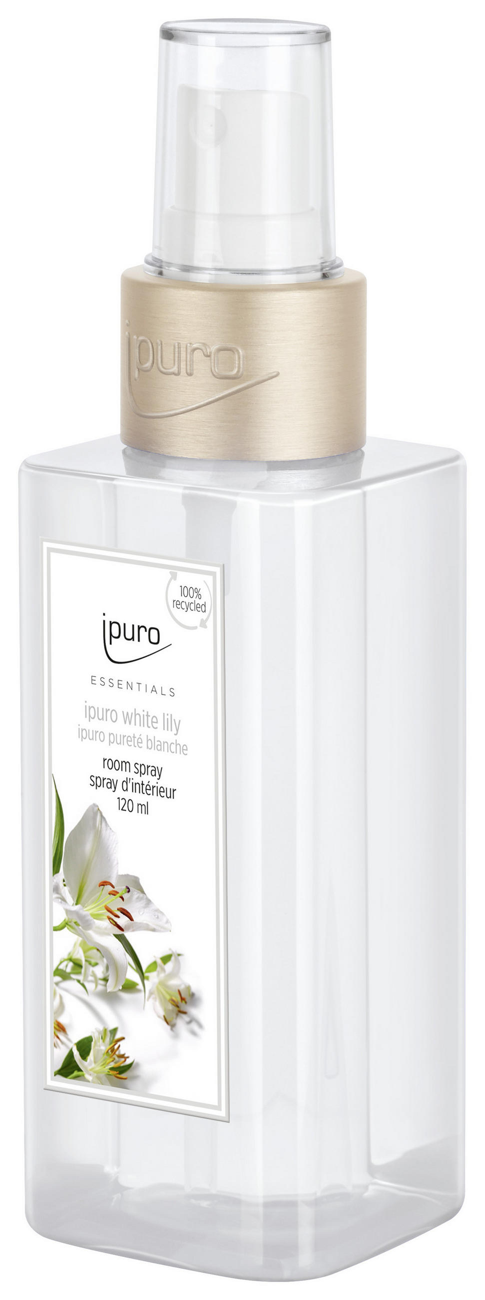 SPREJ ZA PROSTOR Essentials White Lily - bela, Basics, umetna masa/steklo (120ml) - Ipuro