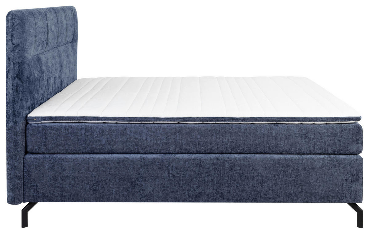POSTELJA BOXSPRING 180 cm   x 200 cm  , tekstil modra  - modra/črna, Design, kovina/tekstil (180/200cm) - Esposa