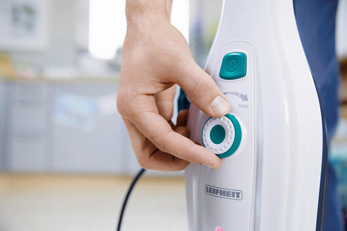 APARAT DE CURĂȚAT CU ABURI - alb/turcoaz, Konventionell, plastic (27,5/25,6/64cm) - Leifheit