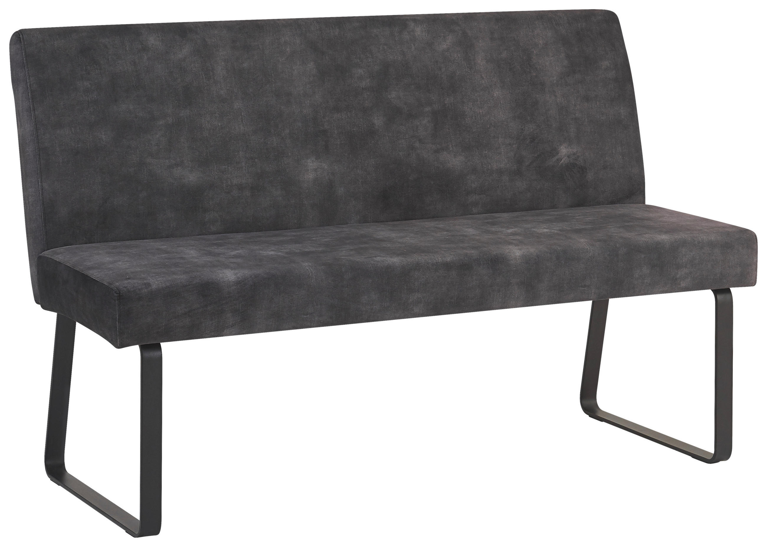 SITZBANK in Metall, Textil Dunkelgrau  - Dunkelgrau/Schwarz, LIFESTYLE, Textil/Metall (140/90/45cm) - MID.YOU