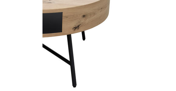 COUCHTISCH in Metall, Holzwerkstoff 80/80/38 cm  - Eichefarben/Schwarz, Design, Holzwerkstoff/Metall (80/80/38cm) - Carryhome