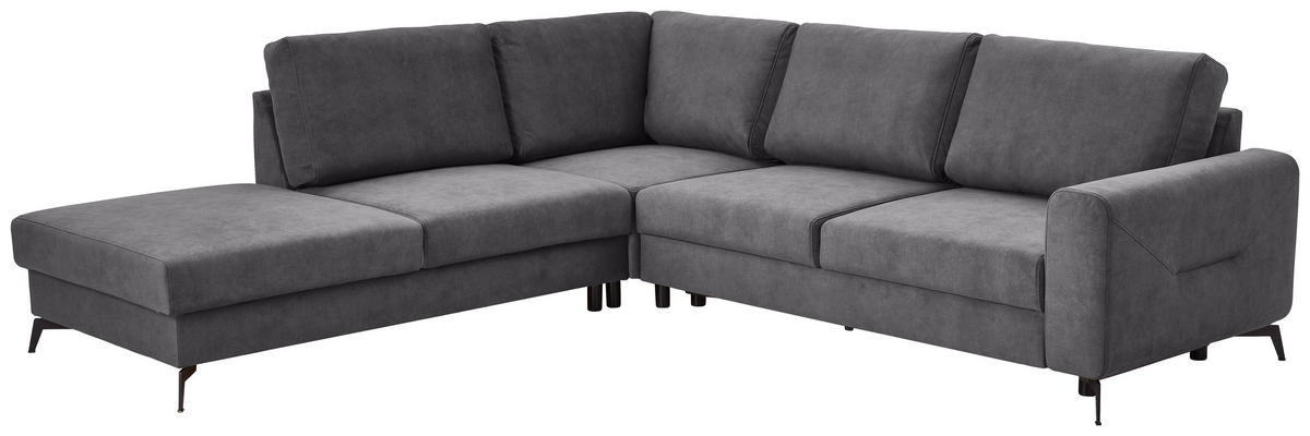 HÖRNSOFFA i chenille mörkgrå  - mörkgrå/svart, Klassisk, metall/textil (257/275cm) - MID.YOU