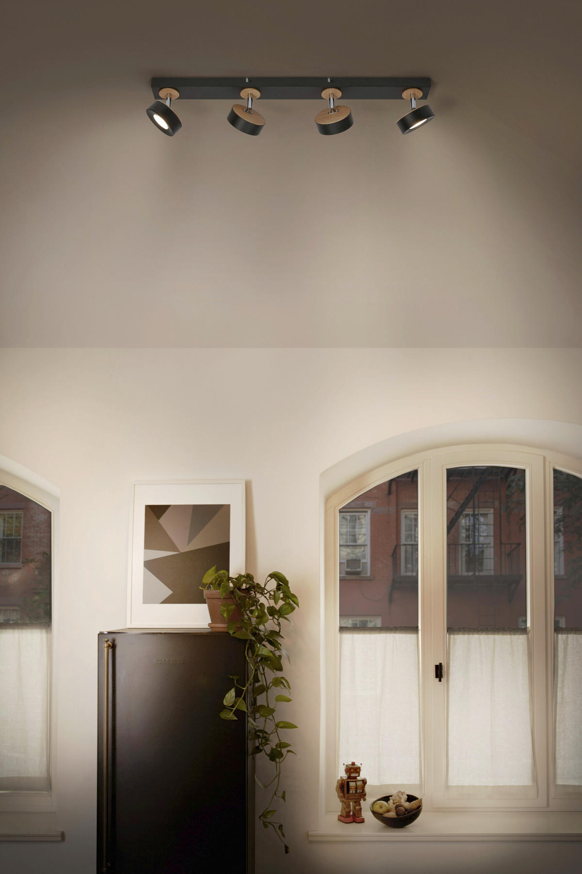 LED-STRAHLER 69,8/9/10,8 cm   - Schwarz, Design, Holz/Kunststoff (69,8/9/10,8cm) - Osram