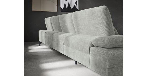 WOHNLANDSCHAFT in Webstoff Silberfarben - Silberfarben/Schwarz, Design, Textil/Metall (157/354/208cm) - Dieter Knoll