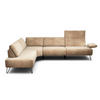 ECKSOFA in Samt Sandfarben  213/288-303 cm  - Sandfarben/Schwarz, Design, Textil/Metall (213/288-303cm) - SENSOO