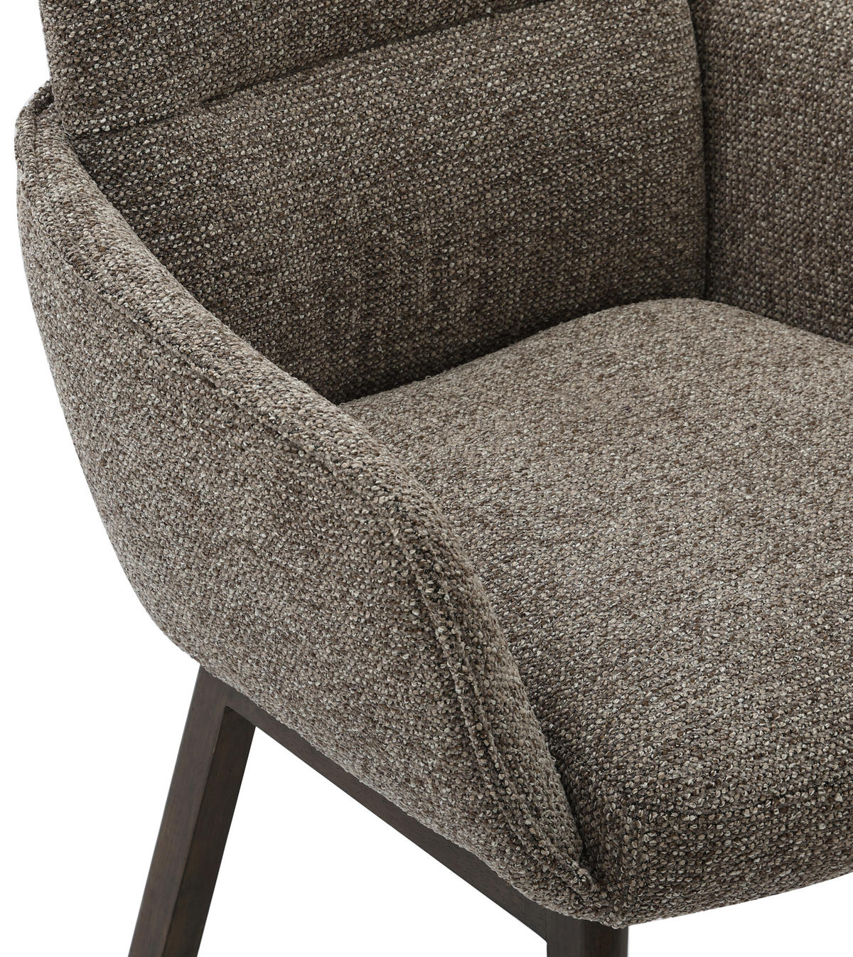 ARMLEHNSTUHL  in Struktur  - Dunkelbraun/Grau, MODERN, Holz/Textil (61/88/59cm) - MID.YOU
