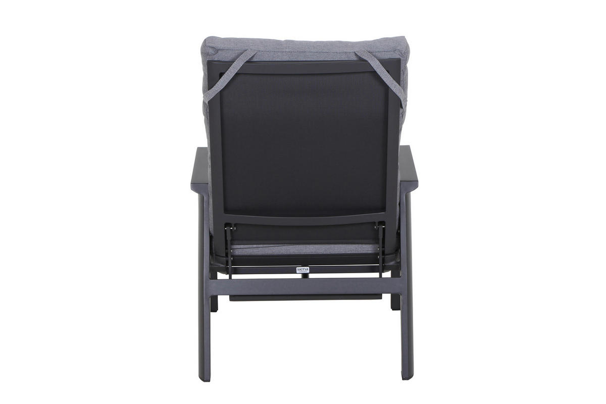 LOUNGESESSEL Anthrazit Aluminium  - Dunkelgrau/Anthrazit, Basics, Kunststoff/Textil (72,5/99/82,5cm) - Siena Garden