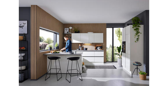 EINBAUKÜCHE   - Weiß, Design, Holzwerkstoff - Novel