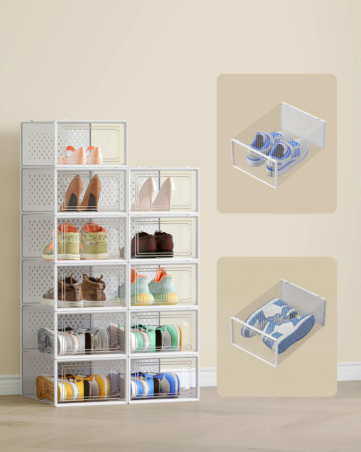 KRABICE NA BOTY, 33,3/14,3/23,1 cm - bílá/průhledné, Trend, plast (33,3/14,3/23,1cm) - Boxxx