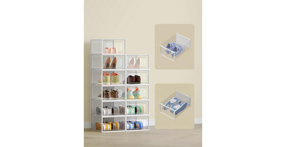 SCHUHBOX - Transparent/Weiß, Trend, Kunststoff (33,3/14,3/23,1cm) - Boxxx