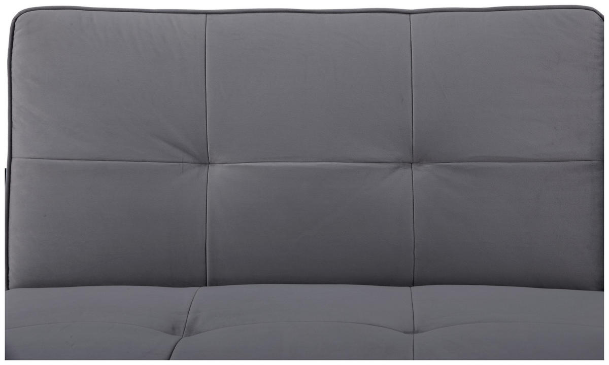 SCHLAFSOFA in Samt Grau  - Schwarz/Grau, Design, Holz/Textil (191/81/81cm) - Ti'me
