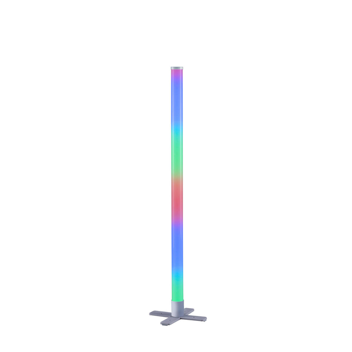 PODNA LED LAMPA - srebrna, Dizajnerski, plastika (24,5/24,5/103cm)