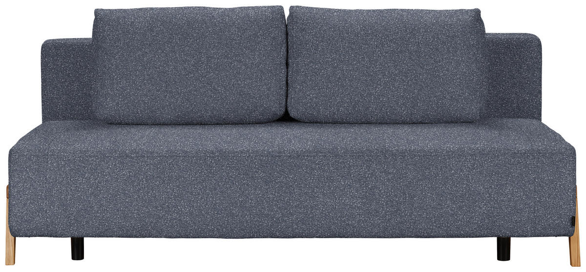 SCHLAFSOFA Bouclé Dunkelblau  - Naturfarben/Dunkelblau, Design, Holz/Textil (211/88/102cm) - Niels Andersson