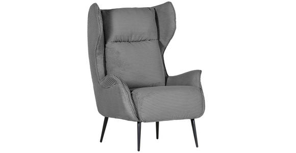 OHRENSESSEL Tiffany Cord Dunkelgrau  - Dunkelgrau/Schwarz, Design, Textil/Metall (83/89/106cm) - Landscape