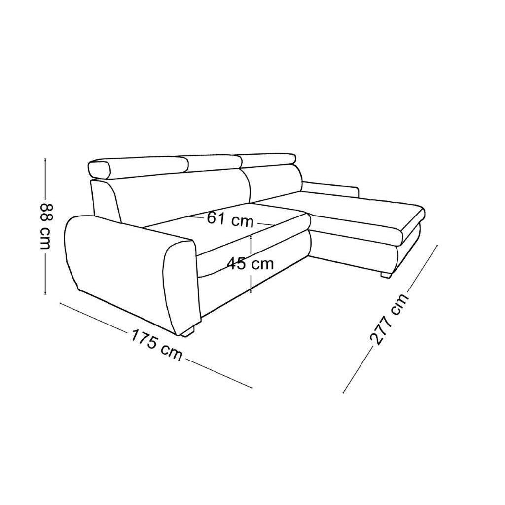 Thumbnail - Stylife Ecksofa, Grau, Textil, 3-Sitzer, seitenverkehrt montierbar, L-Form, 276x173 cm, Stoffauswahl, Liegefunktion, Sch...