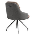 ARMLEHNSTUHL  Beinauswahl, Sitzfläche 360° drehbar, Stoff-/Lederauswahl Velours  Grau, Hellbraun  - Hellbraun/Schwarz, Design, Textil/Metall (60/86/66cm) - Dieter Knoll
