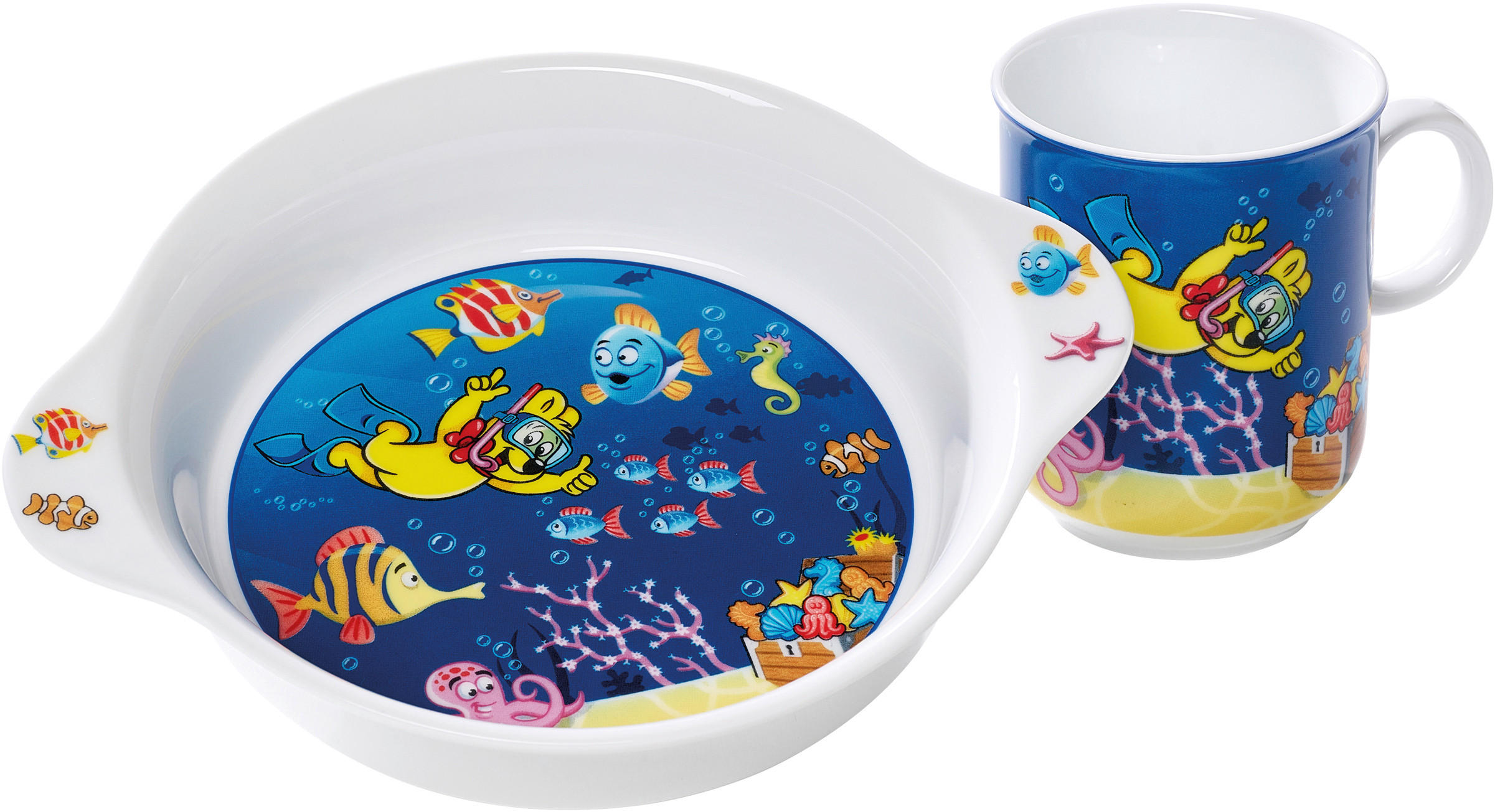 KINDERGESCHIRRSET Haribo Porzellan 2-teilig  - Blau, KONVENTIONELL, Keramik (19/19/9,5cm) - Ritzenhoff Breker