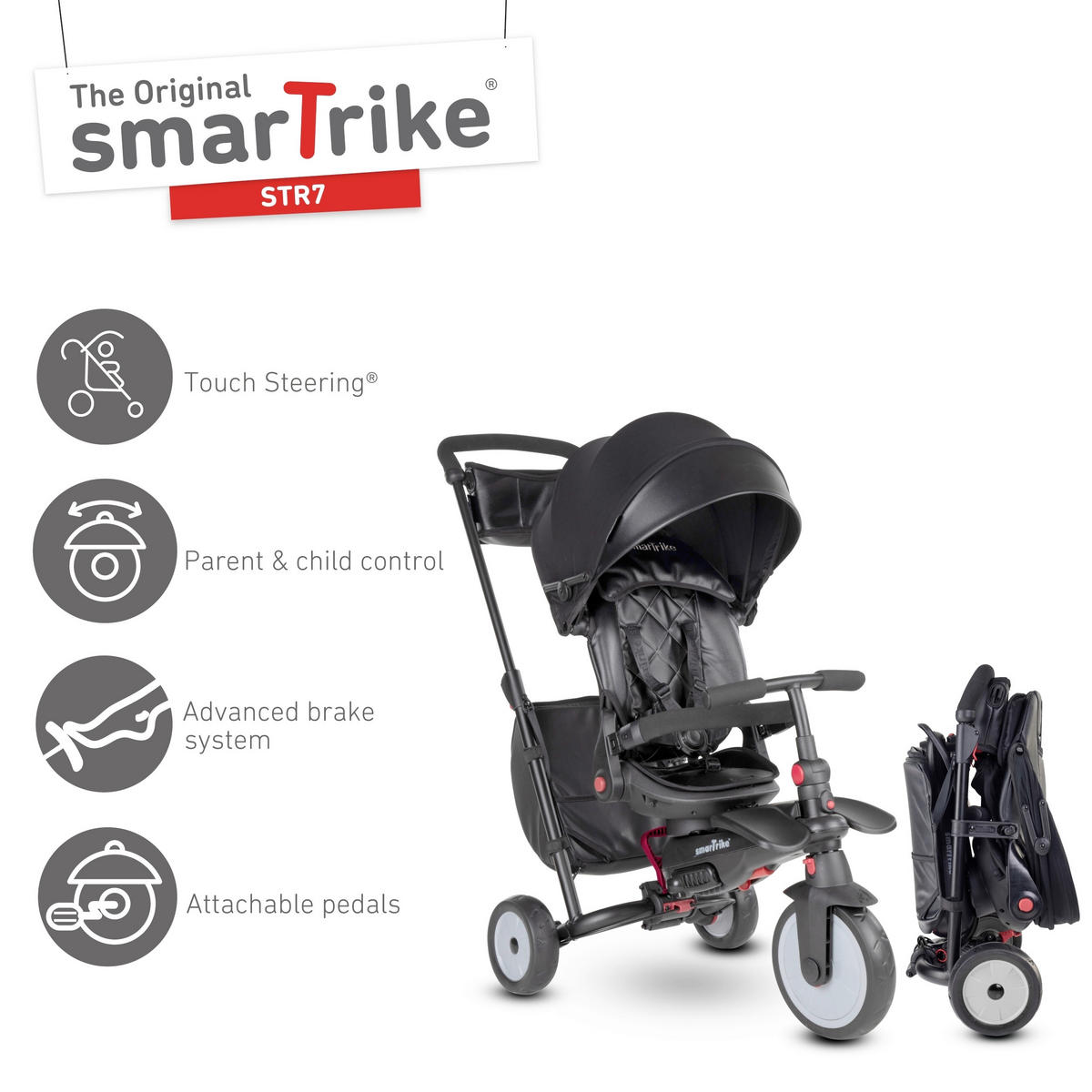 DREIRAD - Schwarz, Basics, Metall (48/96/102cm)