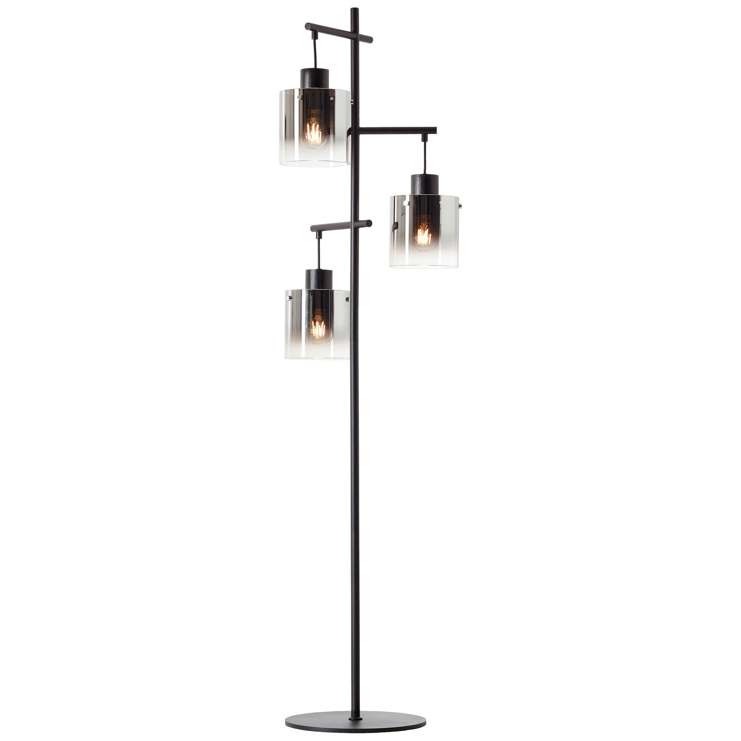 STEHLEUCHTE 46/152 cm    - Schwarz/Grau, Design, Glas/Metall (46/152cm) - Dieter Knoll
