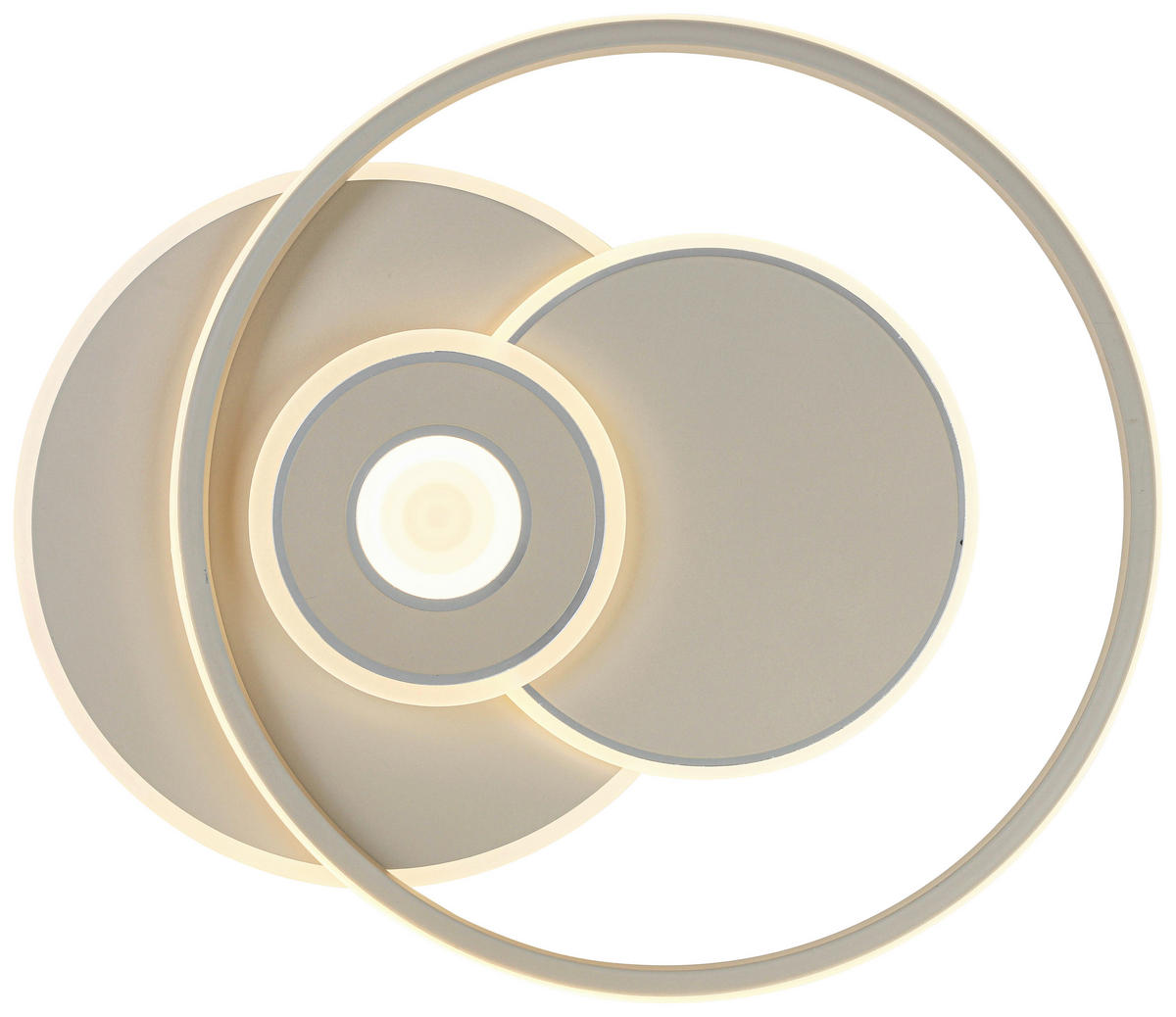 DECKENLEUCHTE 50/42,5/6,5 cm   - Sandfarben/Weiß, Trend, Kunststoff/Metall (50/42,5/6,5cm) - Novel