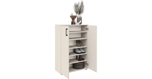 SCHUHSCHRANK 70/106/33,4 cm - Kaschmir/Schwarz, KONVENTIONELL, Holzwerkstoff/Kunststoff (70/106/33,4cm) - Xora