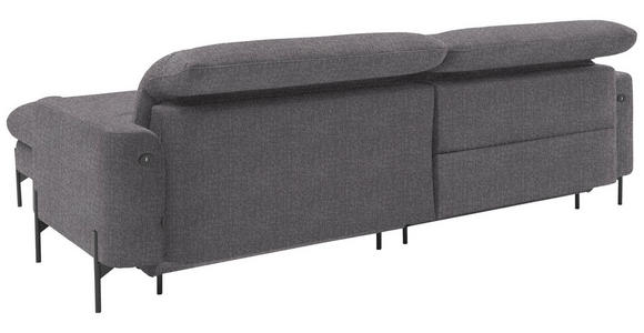 ECKSOFA in Flachgewebe Grau  - Schwarz/Grau, Design, Textil/Metall (252/191cm) - Dieter Knoll