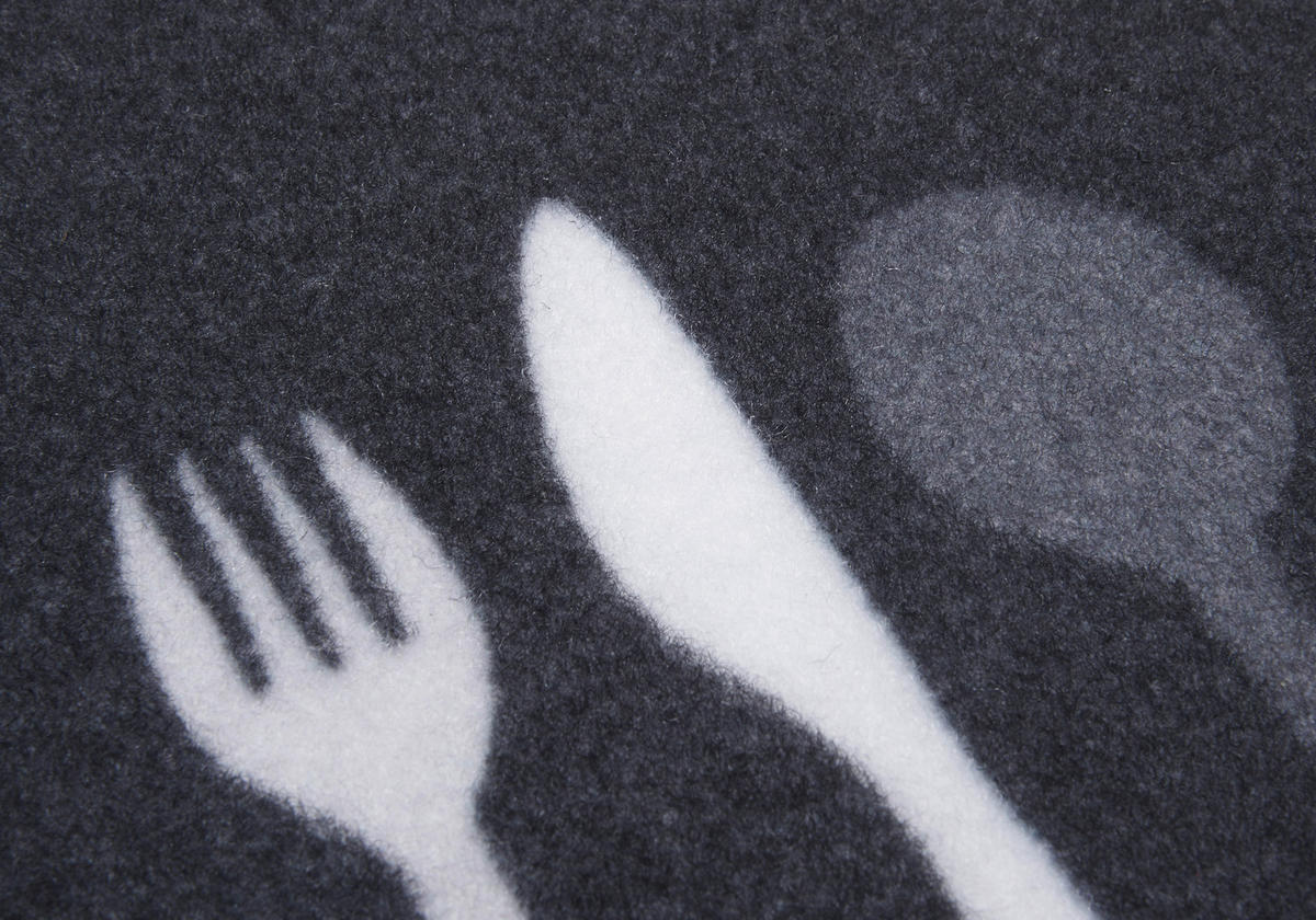 Küchenläufer in Schwarz/Weiß ( 50/150 cm Cook & Clean Weiß, Schwarz  - Schwarz/Weiß, Design, Kunststoff (50/150cm) - Hanse Home