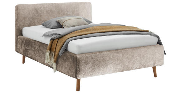 POLSTERBETT inkl. Bettkasten 140/200 cm  in Beige  - Eichefarben/Beige, Design, Holz/Textil (140/200cm) - Xora