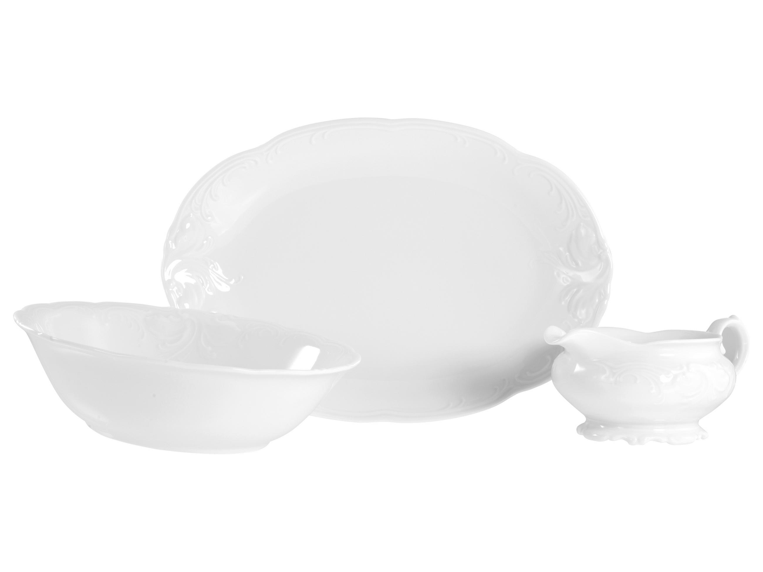 SERVIERSET 3TLG. Frederike weiss 3-teilig  - Weiß, Basics, Keramik - Creatable