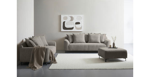 HOCKER in Textil Grau  - Schwarz/Grau, KONVENTIONELL, Textil/Metall (99/46/77cm) - Carryhome