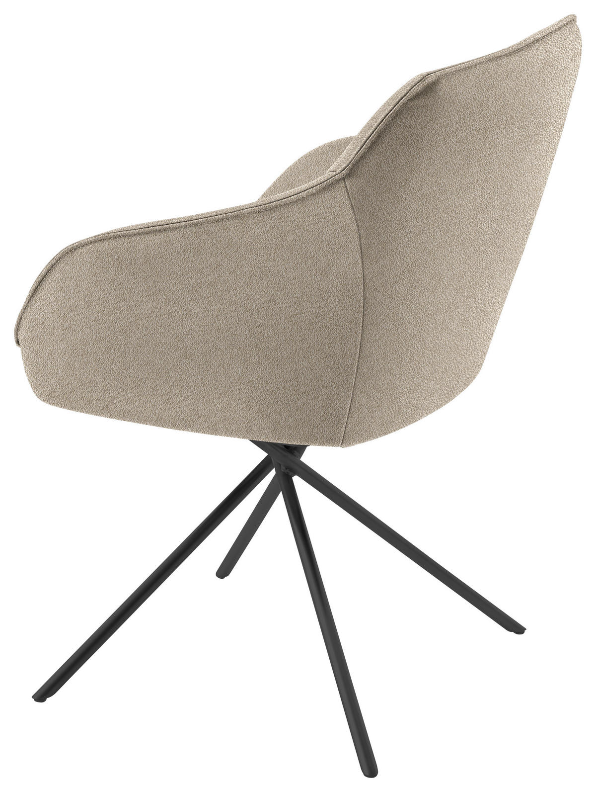 ARMLEHNSTUHL  in Nickel Flachgewebe  - Beige/Schwarz, Design, Textil/Metall (60/84/67cm) - Koinor