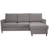 ECKSOFA Graubraun Chenille  - Graubraun/Schwarz, KONVENTIONELL, Holz/Textil (159/221cm) - Carryhome
