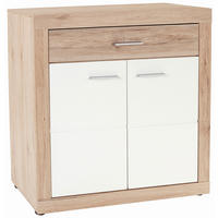 KOMODA, barve hrasta, bela  - barve hrasta/bela, Konvencionalno, leseni material (95/98,7/36cm) - Xora