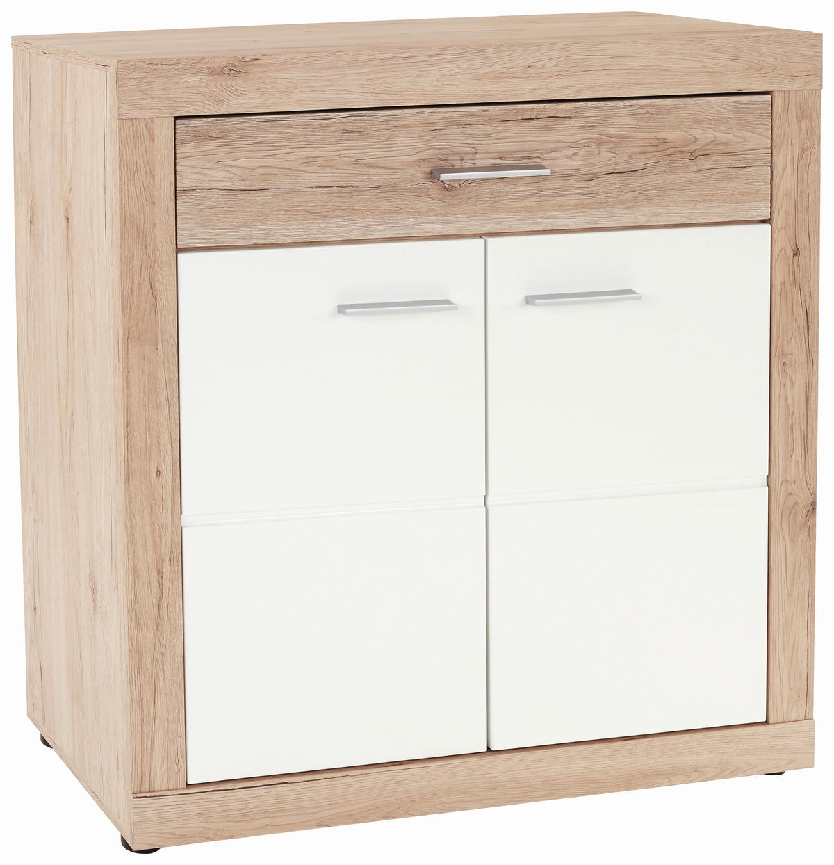 KOMODA, barve hrasta, bela  - barve hrasta/bela, Konvencionalno, leseni material (95/98,7/36cm) - Xora