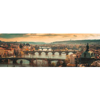 OBRAZ NA PLÁTNĚ PRAHA, města, 180/60/3 cm - vícebarevná, Design, dřevo/papír (180/60/3cm) - Euroart