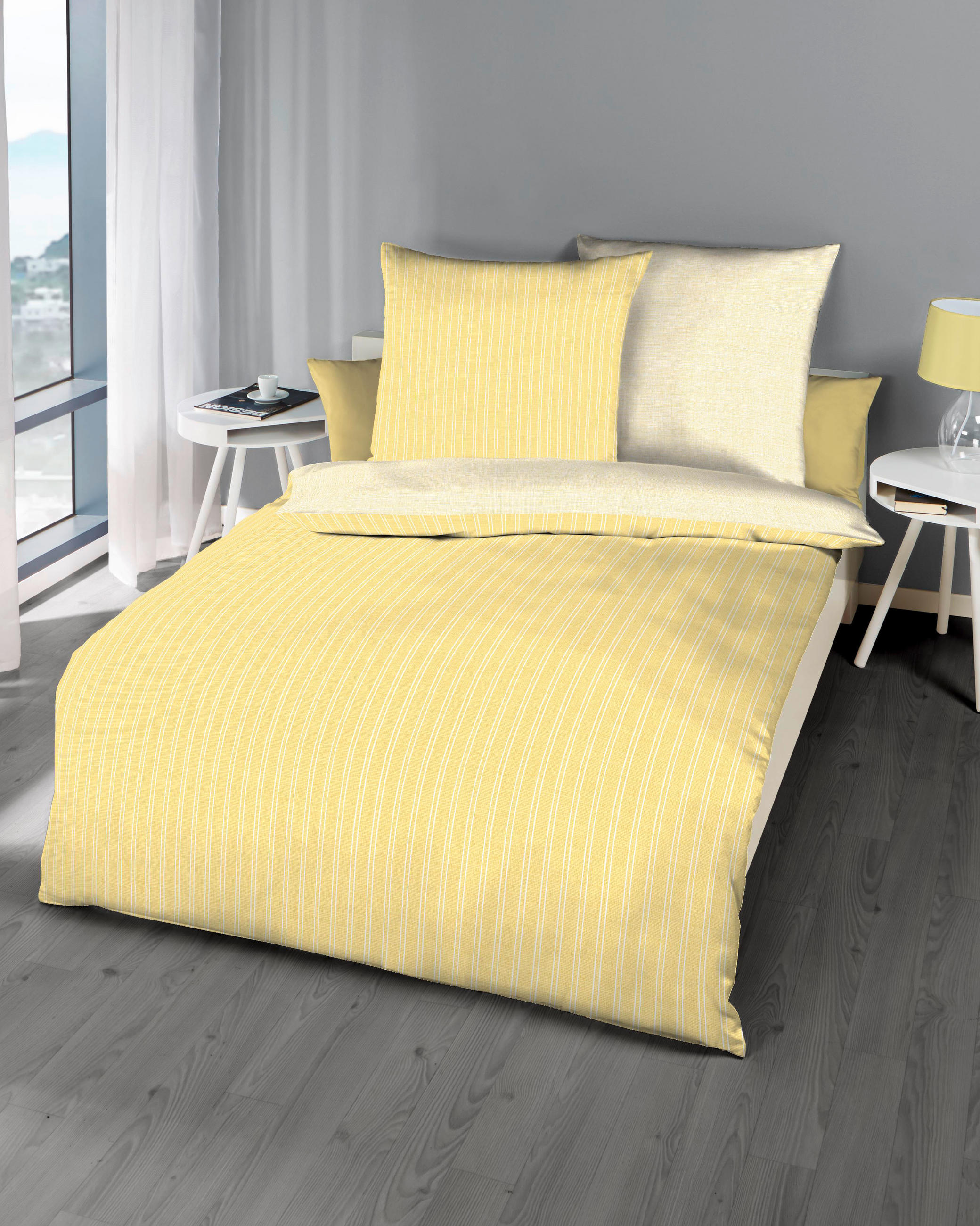 BETTWÄSCHE Makosatin 140/200 cm  - Gelb, KONVENTIONELL, Textil (140/200cm) - Kaeppel