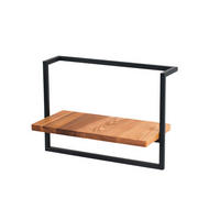 WANDREGAL 43/20/30 cm  - Schwarz, Design, Holz/Metall (43/20/30cm)