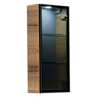 HÄNGESCHRANK 30/70/17 cm  - Eichefarben/Schwarz, KONVENTIONELL, Glas/Holzwerkstoff (30/70/17cm) - Sadena
