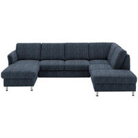 SOFFA i flatväv mörkblå  - kromfärg/mörkblå, Klassisk, metall/textil (168/305/200cm) - Beldomo System