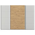 SCHWEBETÜRENSCHRANK  in Eiche Artisan, Seidengrau  - Seidengrau/Alufarben, KONVENTIONELL, Holzwerkstoff/Metall (315/210/62cm) - Xora