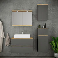BADEZIMMER 5-teilig  in 120 cm  - Honigeiche/Anthrazit, Trend, Keramik/Holzwerkstoff (120cm) - MID.YOU