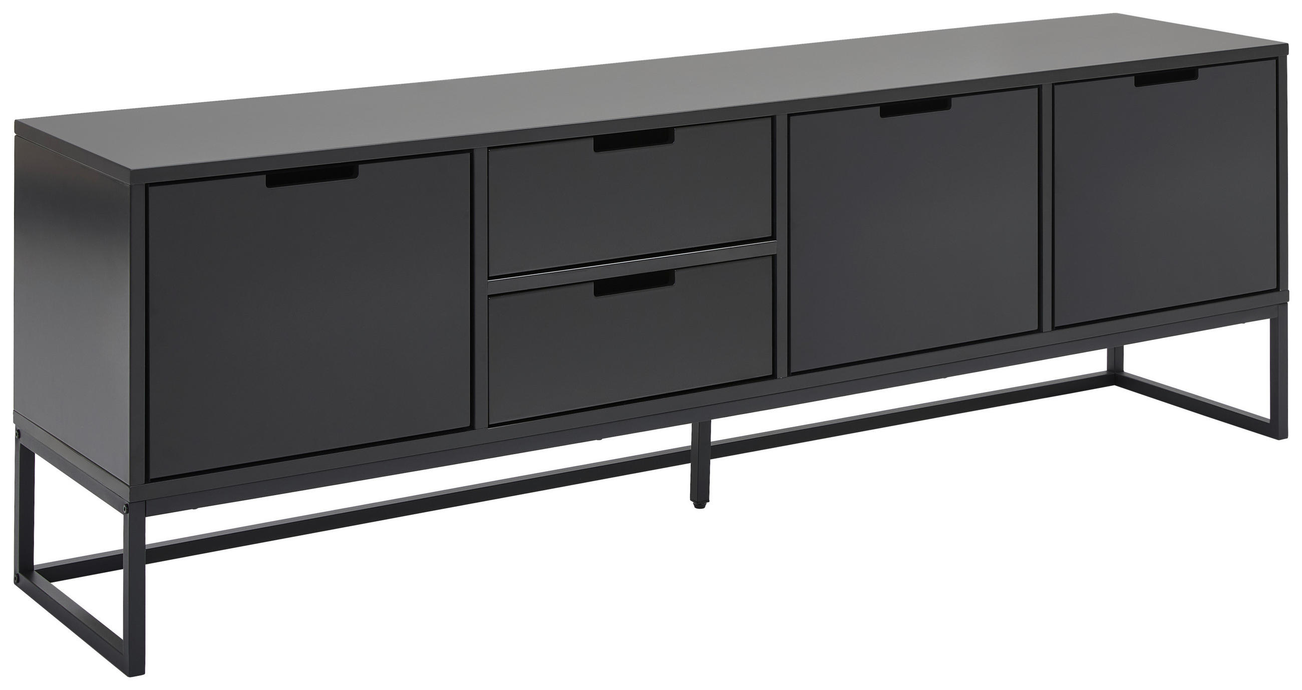 LOWBOARD  in 180/58/40 cm  - Schwarz/Grau, Design, Holzwerkstoff/Metall (180/58/40cm) - Novel