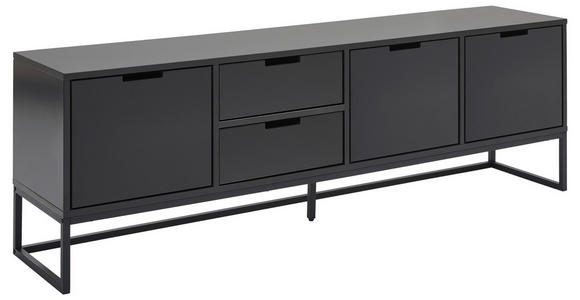 LOWBOARD in 180/58/40 cm - Schwarz/Grau, Design, Holzwerkstoff/Metall (180/58/40cm) - Novel