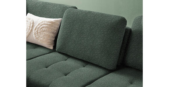 ECKSOFA in Bouclé Grün  - Schwarz/Grün, Natur, Textil/Metall (233/288cm) - Valnatura