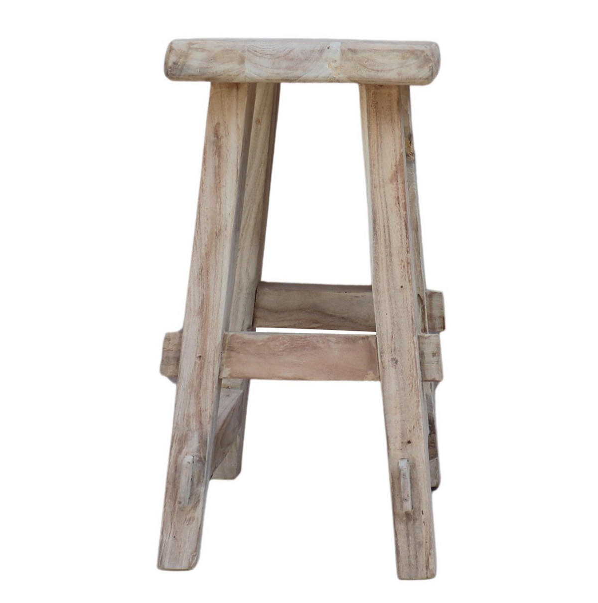 HOCKERBANK 40/25/50 cm Schwarz Recyclingholz vollmassiv  - Schwarz, Design, Holz (40/25/50cm) - Livetastic