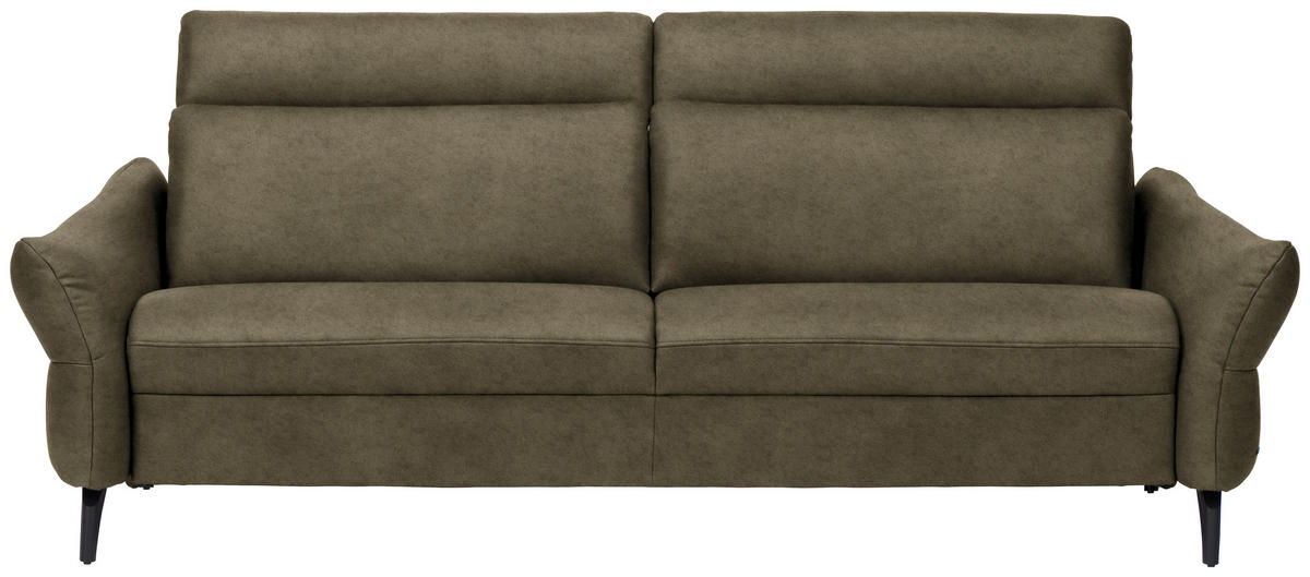 3-SITZER-SOFA in Leder Olivgrün  - Anthrazit/Olivgrün, Design, Leder/Metall (227/92/97cm) - Himolla Komfortklass