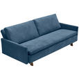 SCHLAFSOFA Flachgewebe Blau  - Blau/Eichefarben, KONVENTIONELL, Holz/Textil (220/85/98cm) - Carryhome