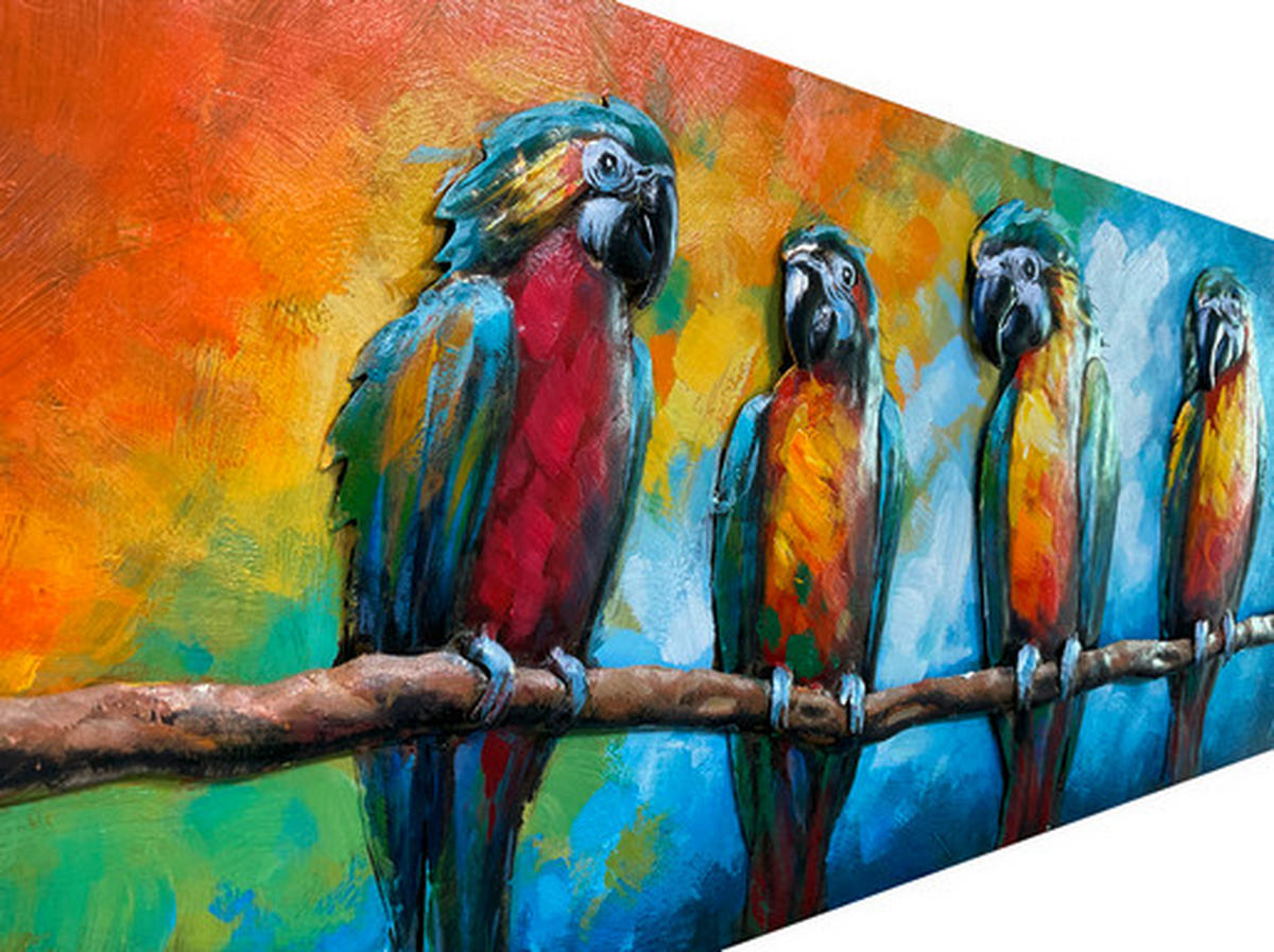 METALLBILD Tiere 90/30 cm  - Multicolor, LIFESTYLE, Metall (90/30cm) - Monee