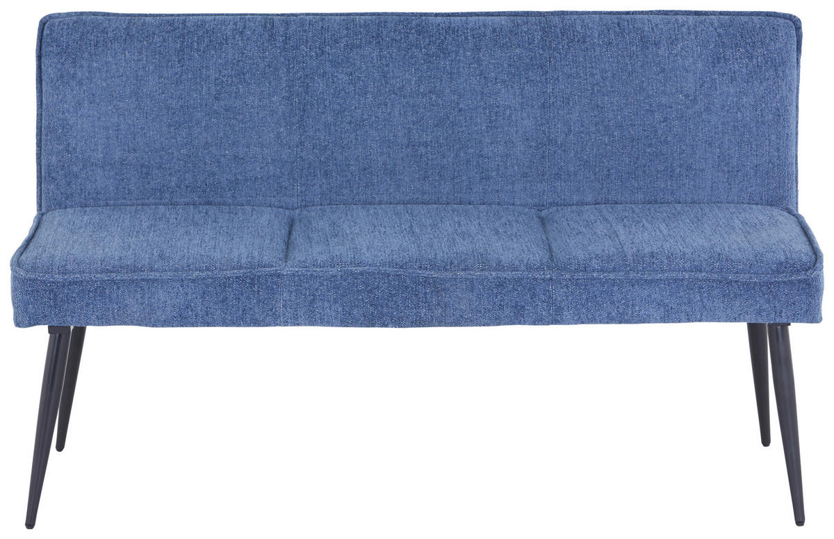 SITZBANK in Metall, Textil Blau, Braun  - Blau/Schwarz, Modern, Textil/Metall (140/83/62cm) - MID.YOU