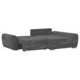 ECKSOFA Dunkelgrau Cord  - Eichefarben/Dunkelgrau, KONVENTIONELL, Holz/Textil (276/177cm) - Carryhome